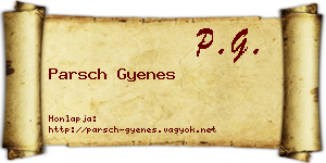 Parsch Gyenes névjegykártya